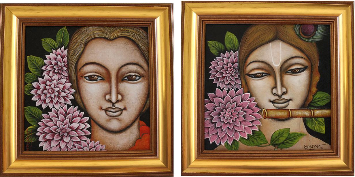 Radha Krishn (Set of two paintings)